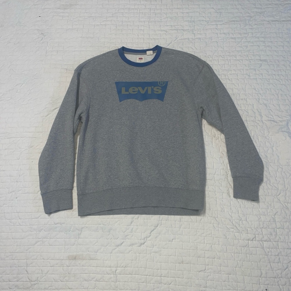 Levi's Blue and Gray Crewneck Sweater for Men